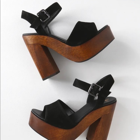 Lolita leather black suede platform heel - Picture 2 of 5